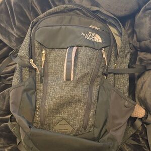 The North Face Gray and Pink Backpack